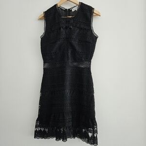 Karina Grimaldi Women's Black Lace Sheath Cocktail Dress Size Small